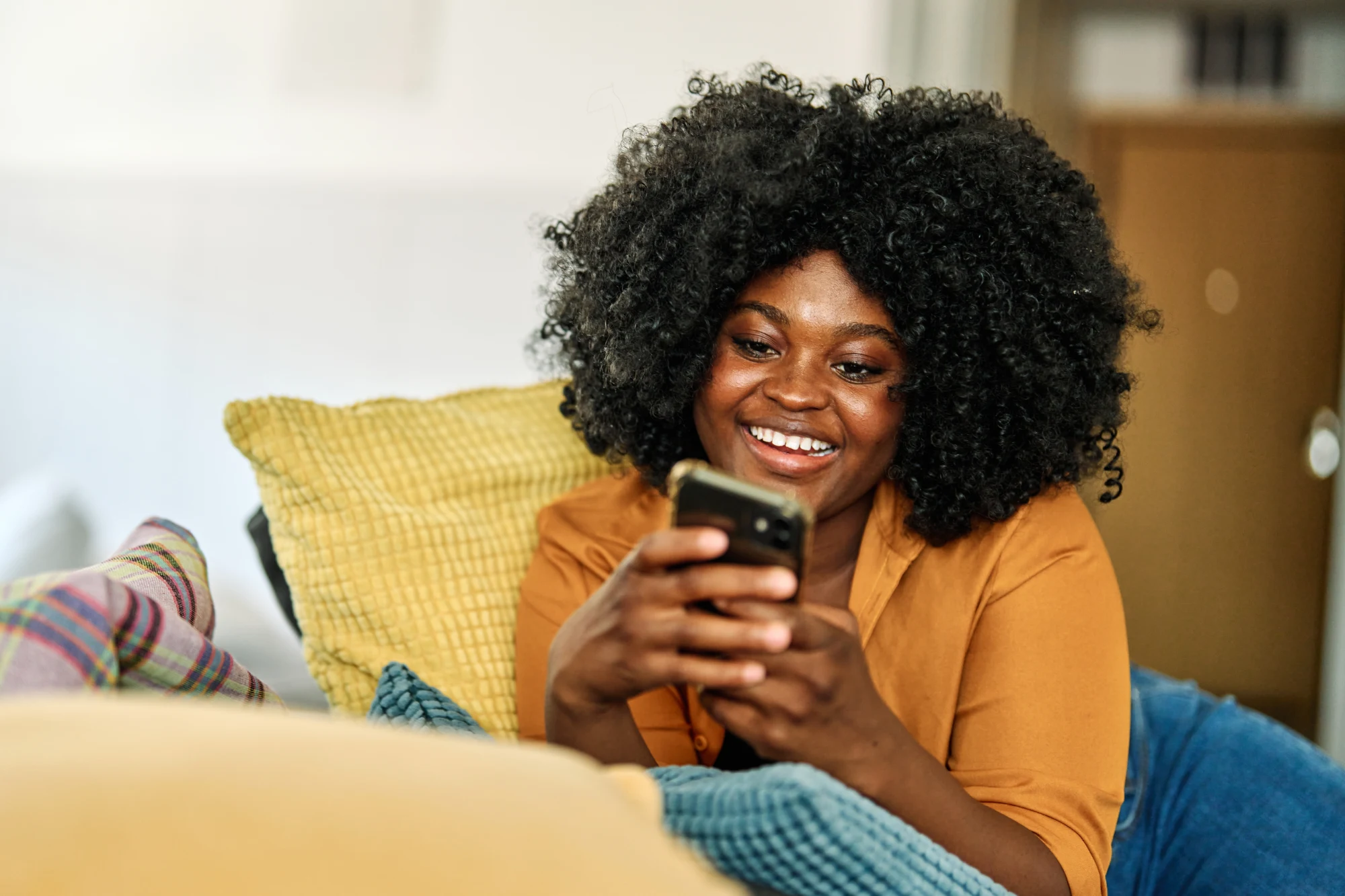 Black woman using smartphone